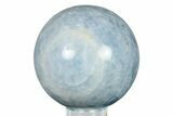 Polished Blue Calcite Sphere - Madagascar #256405-1